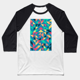 Creative Geometric Colourful Triangle Pattern #21 Baseball T-Shirt